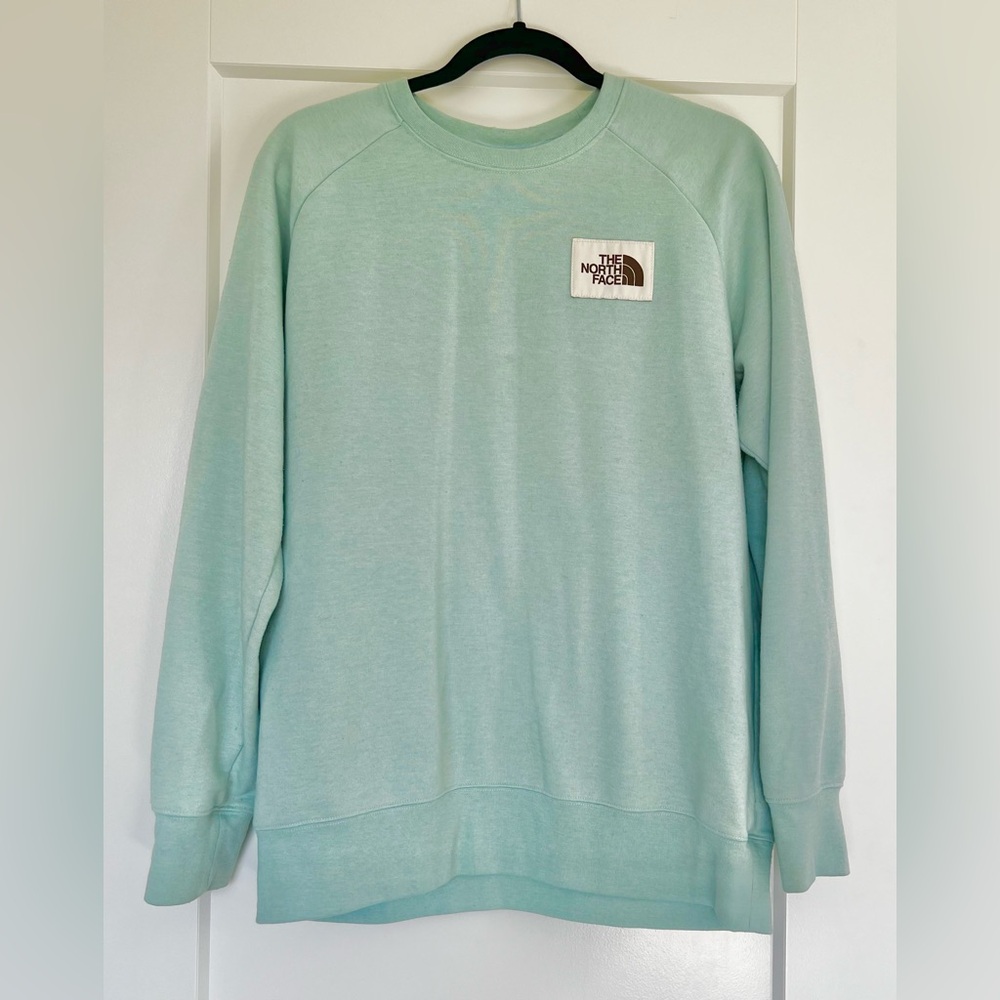 Women’s Light Blue North Face Crew Neck Sweatshirt - Size L